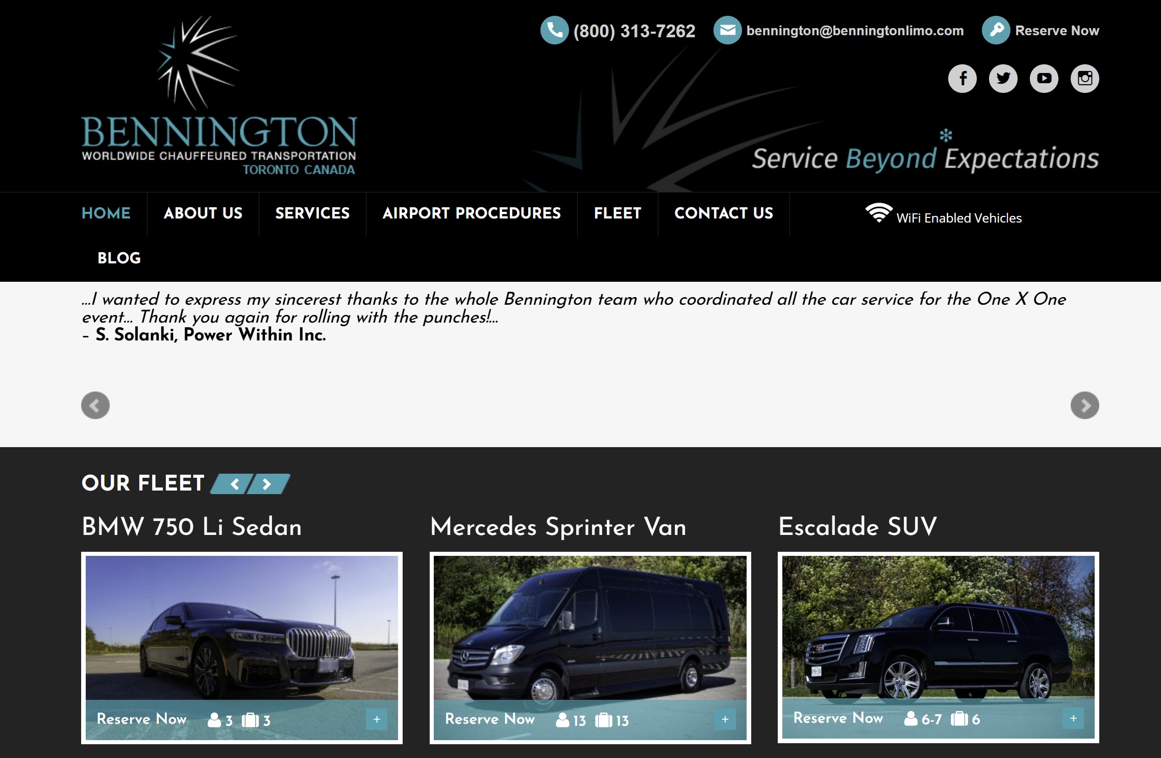 Bennington Worldwide Chauffeured Transportation Inc.